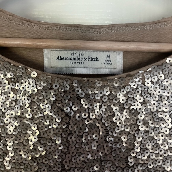 Abercrombie Gold Sequin Dress with 1/4 Sleeves - Picture 3 of 4